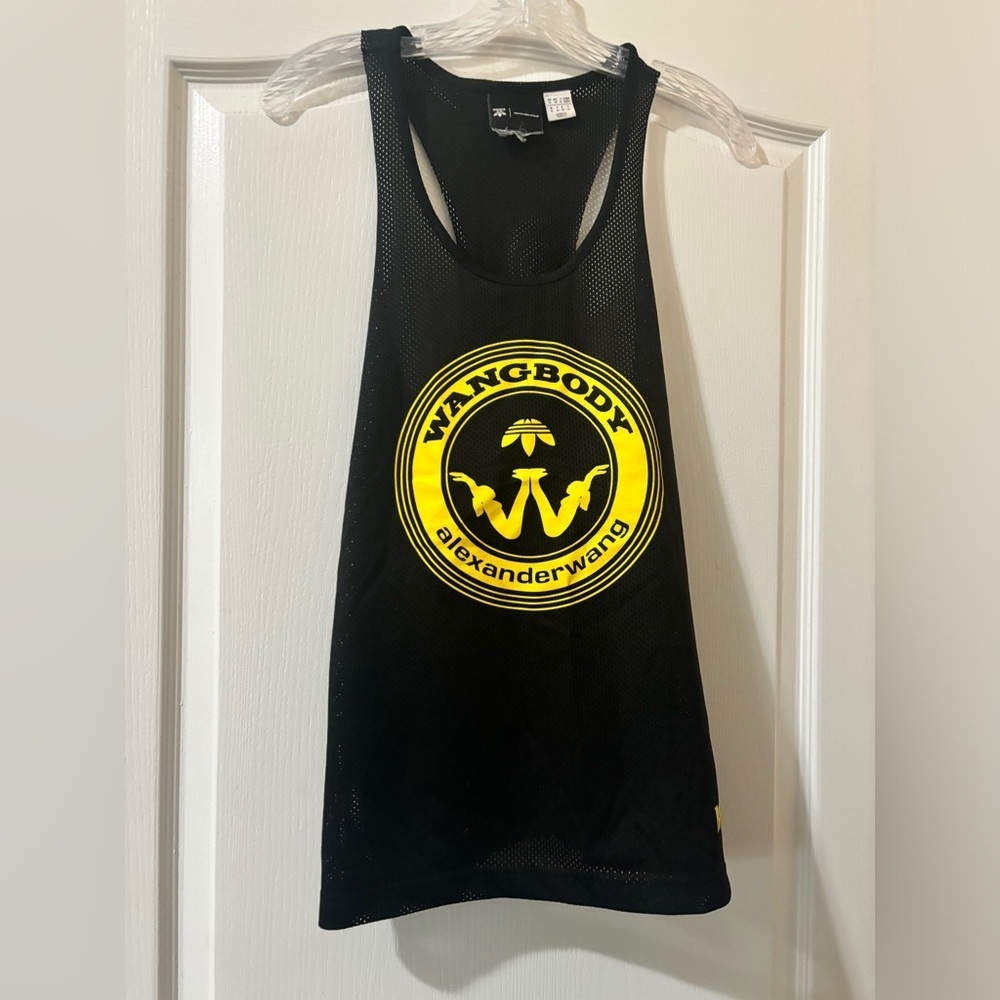 Adidas x Alexander Wang Mesh Graphic Tank Top WangBody Black Yellow M